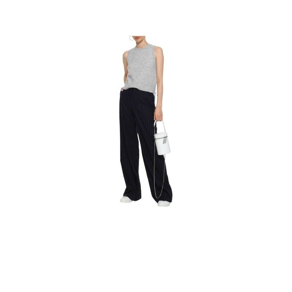 3.1‎ Phillip Lim Woman’s Lofty Merino Wool Gray Vest Laced Sides SZ S